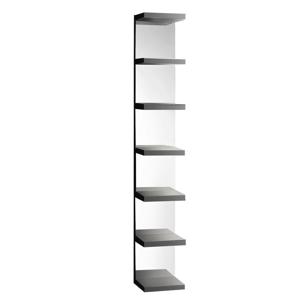 Black Natalie Mirrored Shelves